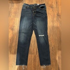 Time and Tru Dark Blue Skinny Jeans with Distressed Detail